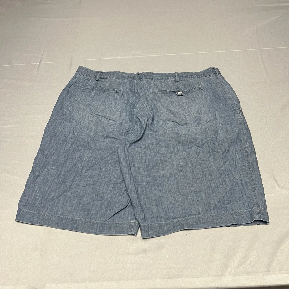 Polo Ralph Lauren Shorts Mens 38 Chambray Cotton Blue Button Front Preppy